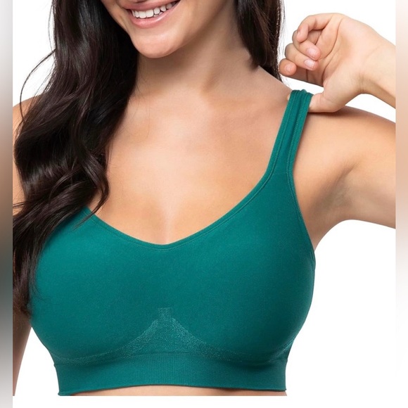 NWOT Underoutfit Teal Green Sports Bra Large Bust Wireless Comfort SZ L - Picture 2 of 11